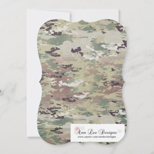 5x7 Verjaardag Uitnodiging Leger OCP Camo Uniform (Achterkant)