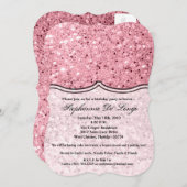 5x7 Verjaardag Uitnodiging Roos Gold Glitter (Voorkant / Achterkant)