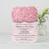 5x7 Verjaardag Uitnodiging Roos Gold Glitter (Staand voorkant)