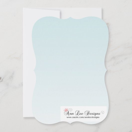 5x7 Verjaardag Uitnodiging Tropische Bloem op Blau (Achterkant)