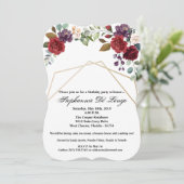 5x7 Verjaardag Uitnodiging Wit Rozen Goud Geometri (Staand voorkant)