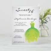 5x7 Vert robe douce 16 Anniversaire Invitation (Debout devant)