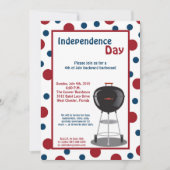 5x7 Vierde 4e juli Partij barbecue Uitnodiging (Voorkant)