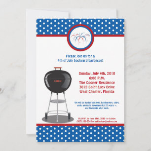 5x7 Vierde 4e juli Partij barbecue Uitnodiging