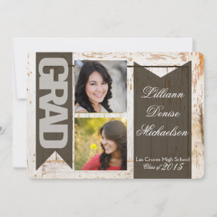 5x7 Vieux Blanc Grange Bois Masse Faire-part Senio