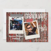 5x7 Vieux grenier rouge Bois Météo Faire-part prin (Devant)