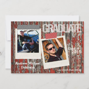 5x7 Vieux grenier rouge Bois Météo Faire-part prin