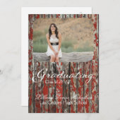 5x7 Vieux grenier rouge Bois Météo Faire-part prin (Devant / Derrière)