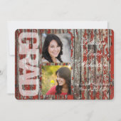 5x7 Vieux grenier rouge Bois Météo Faire-part prin (Devant)