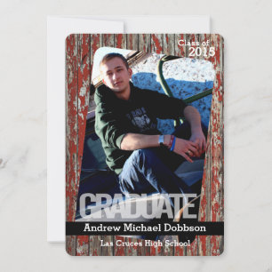 5x7 Vieux grenier rouge Bois Météo Faire-part prin