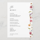 5x7" Wildflower Trouwtafel Menu Kaarten Flat Menu (Voorkant)