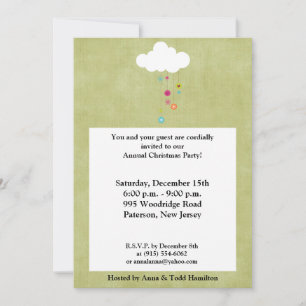 5x7 Winter Cloud / Snowflakes Noël Invitation