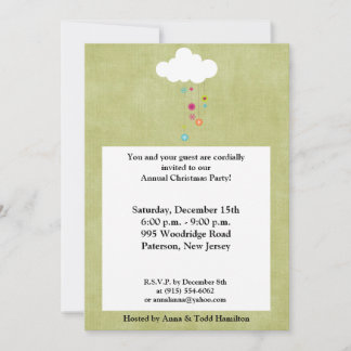 5x7 Winter Cloud / Snowflakes Noël Invitation