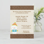 5x7 Winter Sneeuwman winter Sneeuw Uitnodiging (Staand voorkant)