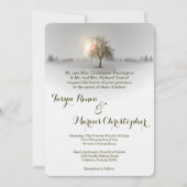 5x7 Winter Sunset Tree Snow Weddenschap Kaart (Voorkant)