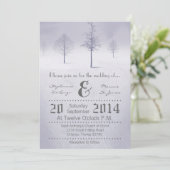 5x7 Winter Wonderland Trees Sno Faire-part de mari (Debout devant)