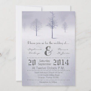 5x7 Winter Wonderland Trees Sno Faire-part de mari