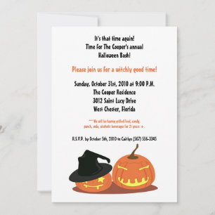 5x7 Witch Pumpkins Halloween Bash Kaart