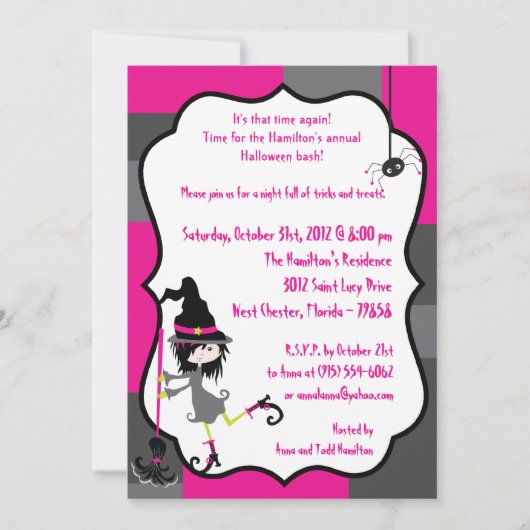5x7 Witchays Halloween Party Invitation (Devant)