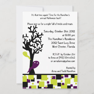 5x7 Witchays Purple Halloween Party Invitation