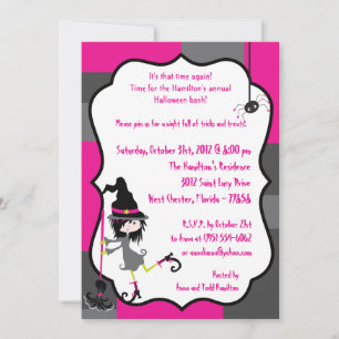 5x7 Witchy Ways Halloween Feestuitnodiging Kaart