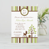 5x7 Woodland Forest Deer Baby shower Invitation Kaart (Staand voorkant)