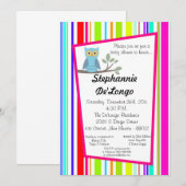 5x7 Woodland Forrest Owl Baby shower Invitation Kaart (Voorkant / Achterkant)