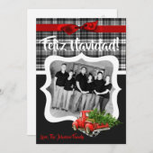 5x7 XMAS Camion de Noël Rouge Carte photo en bois (Devant / Derrière)