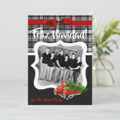 5x7 XMAS Camion de Noël Rouge Carte photo en bois (Debout devant)