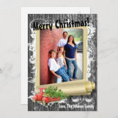 5x7 XMAS Camion de Noël Rouge Carte photo en bois (Devant / Derrière)