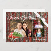 5x7 XMAS Camion de Noël Rouge Carte photo en bois (Devant / Derrière)