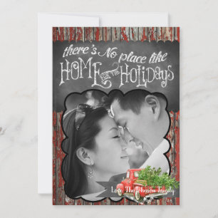 5x7 XMAS Camion de Noël Rouge Carte photo en bois