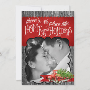 5x7 XMAS Camion de Noël Rouge Carte photo en bois