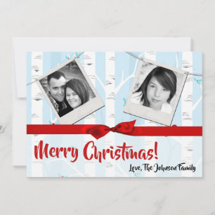 5x7 XMAS Carte photo d'hiver pour oiseaux de Noël