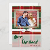 5x7 XMAS Carte photo en tissu rouge plaqué Noël (Devant / Derrière)