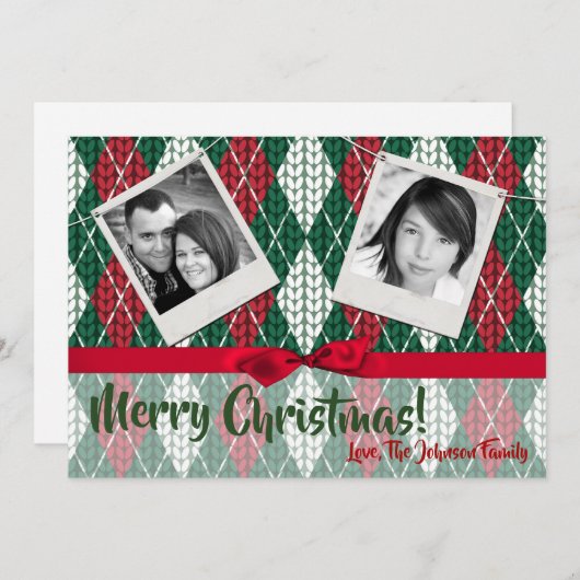 5x7 XMAS Carte photo vert doux Noël moche (Devant / Derrière)