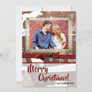 5x7 XMAS Cerf de Noël Bois Buck Doe Carte photo