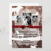 5x7 XMAS Cerf de Noël Bois Buck Doe Carte photo (Devant / Derrière)