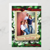 5x7 XMAS-kaart voor kerstgroene kerst met lichte f Feestdagenkaart (Voorkant / Achterkant)