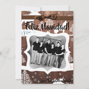 5x7 XMAS Kerst Herten Hout Buck Doe FOTOKAART Feestdagenkaart