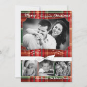 5x7 XMAS Kerst Plaid Rood Stof FOTO Kaart (Voorkant)
