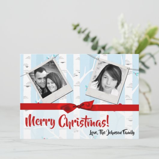 5x7 XMAS-kerstboomgaard winterfotokaart Feestdagenkaart (Staand voorkant)