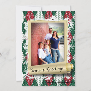 5x7 XMAS-kerstkaart voor Oogly Sweater Green PHOTO Feestdagenkaart
