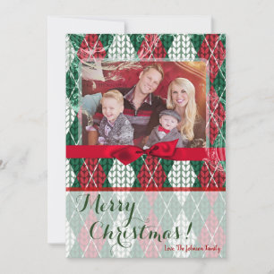 5x7 XMAS-kerstkaart voor Oogly Sweater Green PHOTO Feestdagenkaart