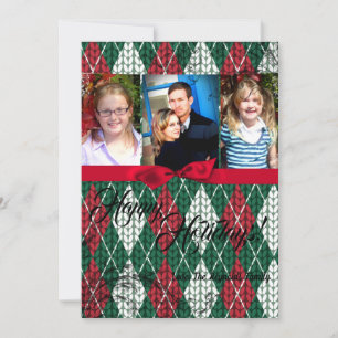 5x7 XMAS-kerstkaart voor Oogly Sweater Green PHOTO Feestdagenkaart