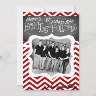 5x7 XMAS-kerstrode Chevron Chalkboa FOTO-kaart Feestdagenkaart