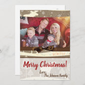 5x7 XMAS Noel Burlap Deer Doe Buck Carte photo (Devant / Derrière)