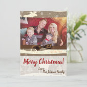 5x7 XMAS Noel Burlap Deer Doe Buck Carte photo (Debout devant)