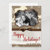 5x7 XMAS Noel Burlap Deer Doe Buck Carte photo (Devant / Derrière)