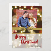 5x7 XMAS Noël Gold Bokeh Lights Carte photo (Devant / Derrière)